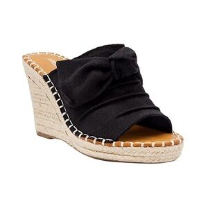 LONDON FOG Womens Heidi Espadrille Wedge Sandals with Knotty Bow Detail size 9.5